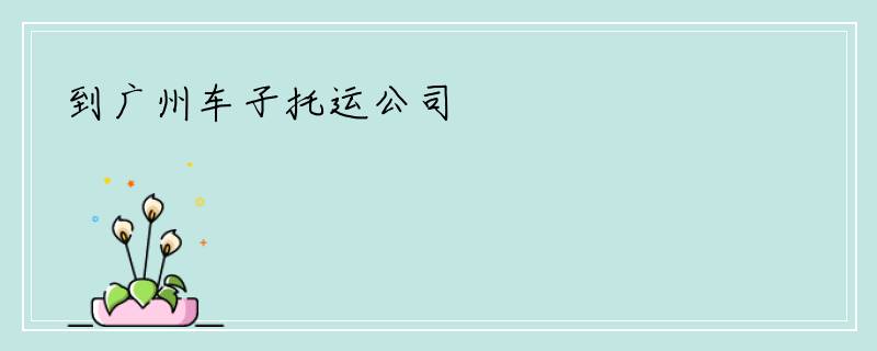 到广州车子托运公司