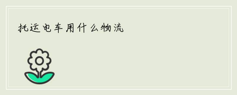 托运电车用什么物流