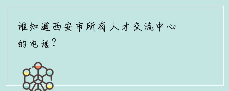 谁知道西安市所有人才交流中心的电话？