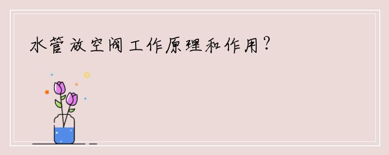 水管放空阀工作原理和作用？