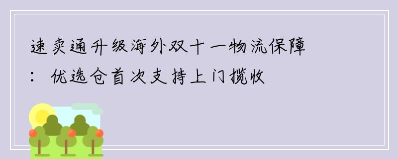 速卖通升级海外双十一物流保障：优选仓首次支持上门揽收