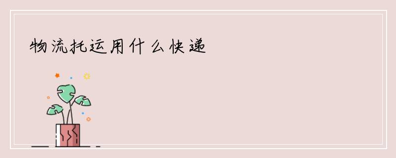 物流托运用什么快递