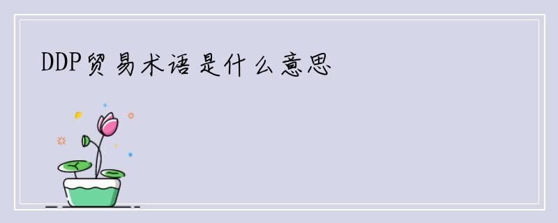 DDP贸易术语是什么意思