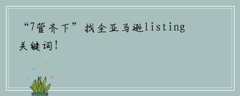 “7管齐下”找全亚马逊listing关键词！