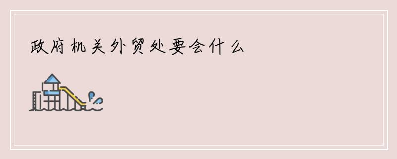 政府机关外贸处要会什么