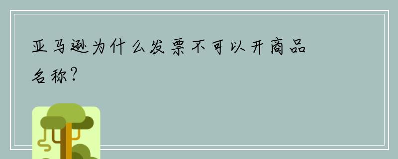 亚马逊为什么发票不可以开商品名称？