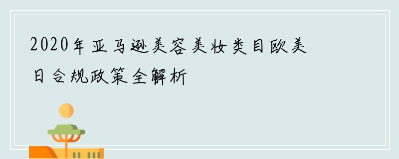 2020年亚马逊美容美妆类目欧美日合规政策全解析
