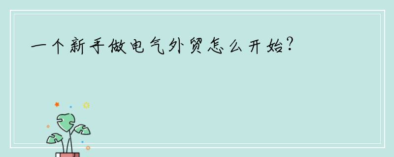 一个新手做电气外贸怎么开始？
