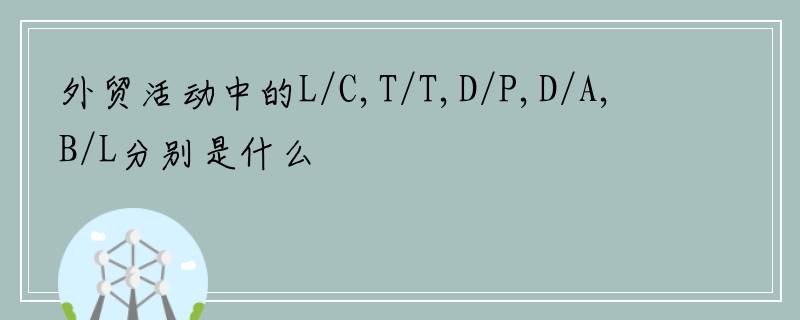 外贸活动中的L/C,T/T,D/P,D/A,B/L分别是什么